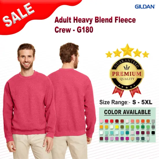 Gildan&reg; Adult Heavy Blend Crewneck Long Sleeve Sweatshirt GARNET {2}
