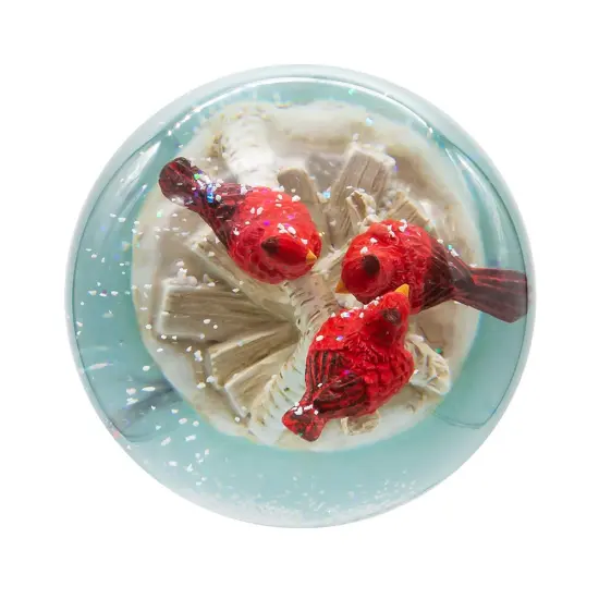 Kurt Adler 100MM Wind Up Musical Cardinals Water Globe {5}