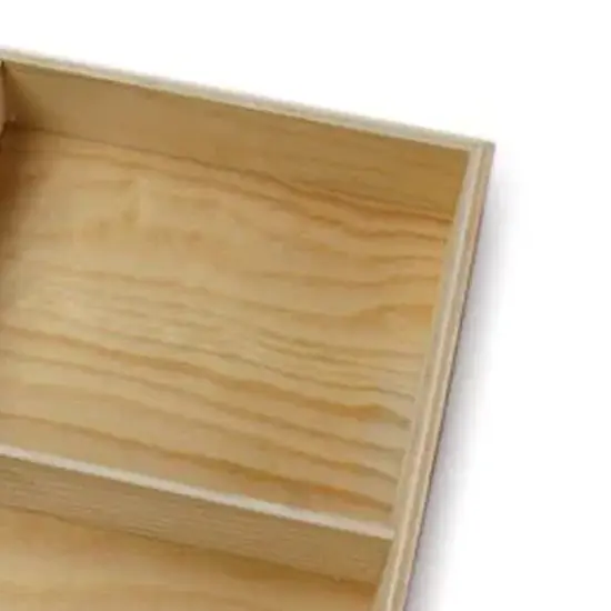 Rustic Pine Wood 4 Section Storage Trays 13 1/8" x 11 3/8" x 1 1/2" 6 Each {3}