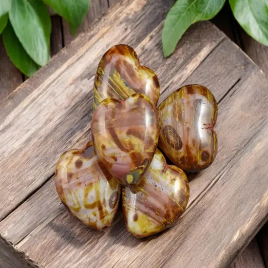 *10* 16x15mm Mottled Pink & Beige Travertine Heart Beads {3}