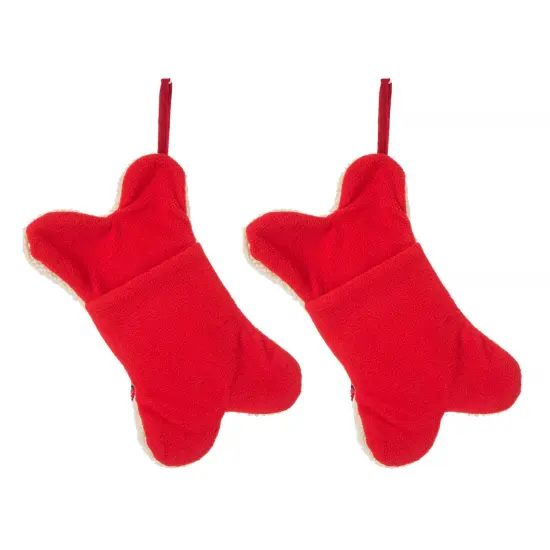 Set of 2 12.50"L Bone Shape Hooked Stockings 2pk Hooked Stocking {6}