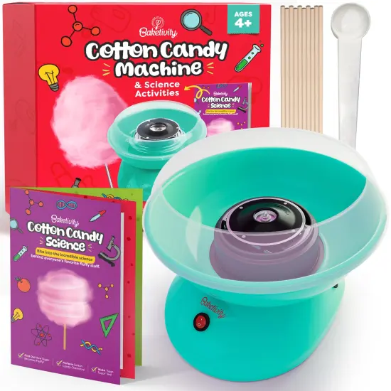 Baketivty Cotton Candy Machine - Cotton Candy Maker for Kids and Adults - Cotton Candy Machine Kit with Supplies - 10 Cotton Candy Sticks, Sugar Scoop, STEM Activity Book {1}