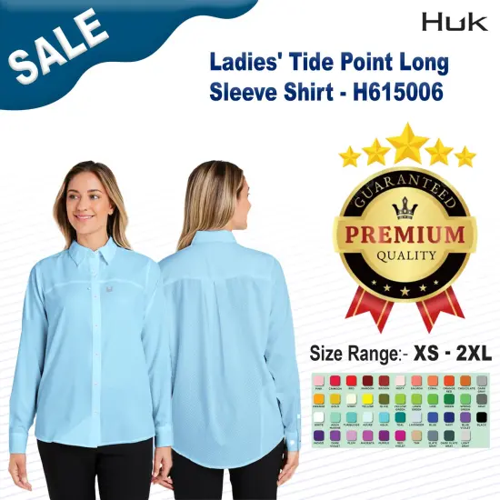 HUK&reg; Ladies' Tide Point Long Sleeve Shirt Moss {2}
