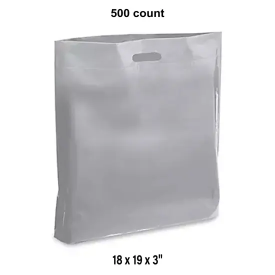 Reusable Die Cut Bags for Retail for 18 x 19 x 3" Silver {1}