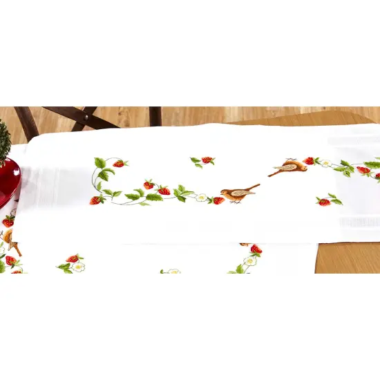 HerrschnersStrawberry Garden Runner Stamped Embroidery Kit Multi {1}