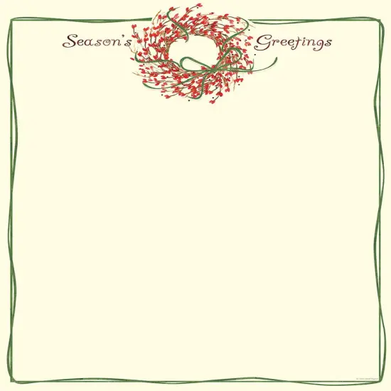 Great Papers! Holiday Stationery Letterhead, Seasons Greetings Wreath, 8.5"x11", Printer Friendly, 80 sheets {1}