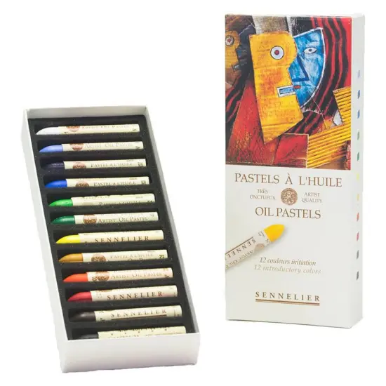 Sennelier Oil Pastels Cardboard Box Set of 12 Standard - Assorted Colors {1}