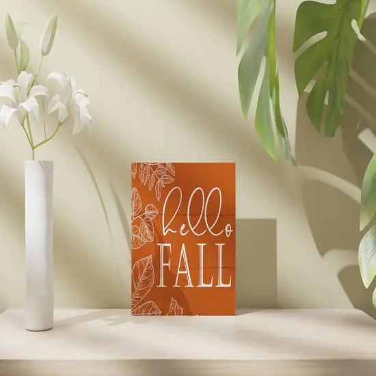 Fall Decor Wood Box Sign Tabletop Decor - 5 X 5 Inch {2}