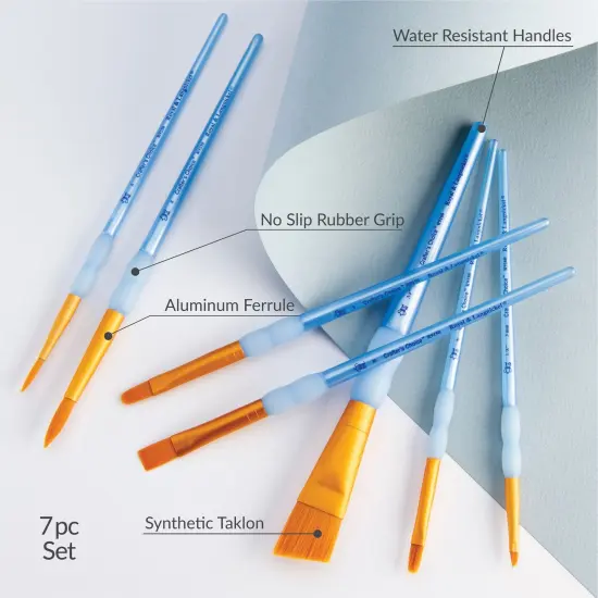 RCC 404 | Crafter's Choice™ 7pc Golden Taklon Variety Brush Set {4}