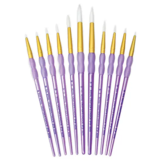 RCC 305 | Crafter's Choice&trade; 11pc White Taklon Round Brush Set {1}