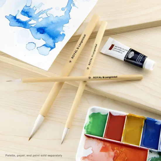 RSET-9150 | 3pc White Camel Hair Bamboo Brush Set {3}