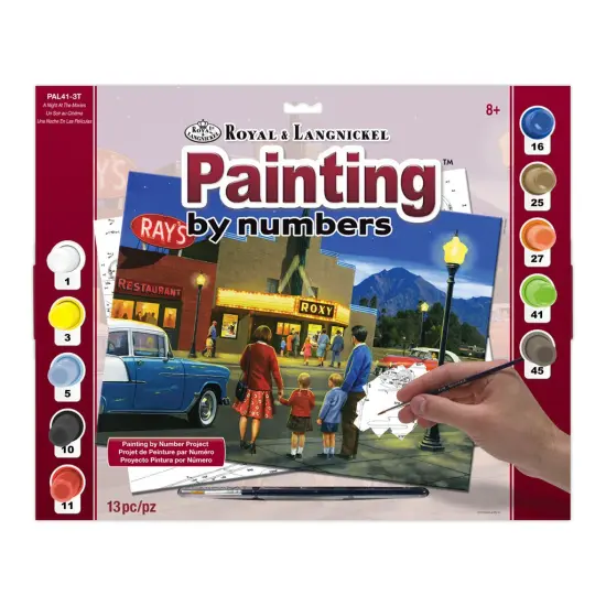 PAL41 | Painting by numbers&trade; 13pc 11.25" x 13.375" A Night at the Movies Painting Project {1}