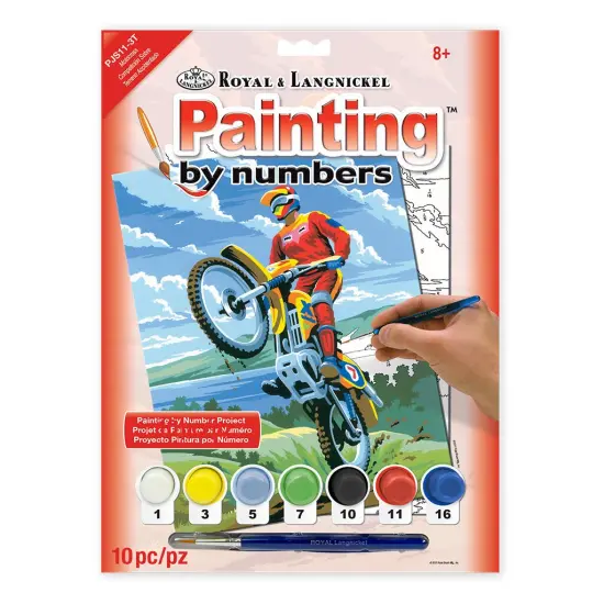PJS11 | Painting by numbers&trade; 10pc 8.75" x 11.375" Motocross Painting Project {1}