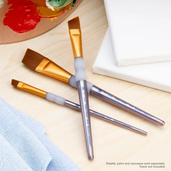 RCC 240 | Crafter's Choice&trade; 3pc Brown Taklon Angular Brush Set {2}