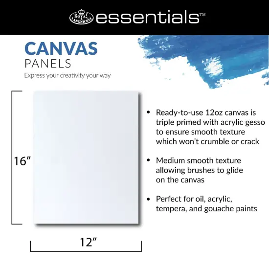 CNVB-1216-12 | Royal & Langnickel Essentials 12" x 16" Art Canvas Panels, 12Pk {2}