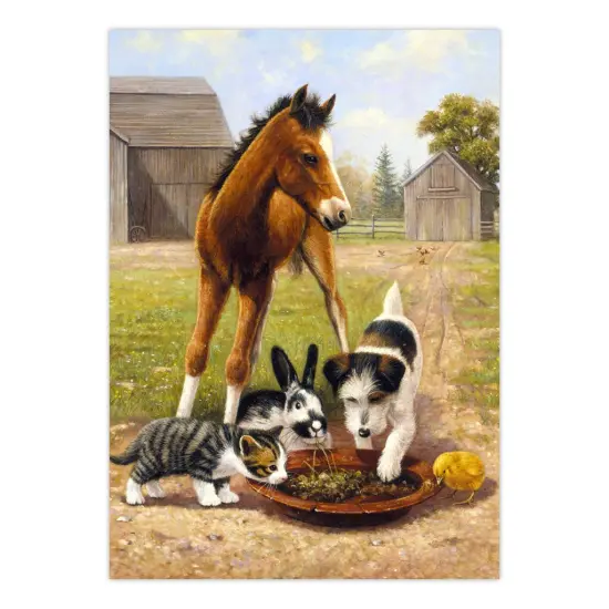 PJS55 | Painting by numbers&trade; 10pc 8.75" x 11.375" Lunchtime with Friends Painting Project {2}