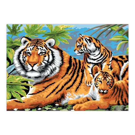 PJL5 | Painting by numbers&trade; 13pc 11.25" x 15.375" Tiger & Cubs Painting Project {2}