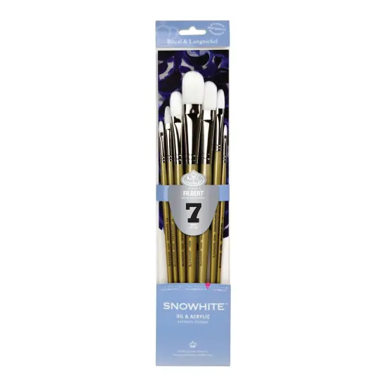 RSET-4520 | Snowhite&trade; 7pc Oil & Acrylic Filbert Brush Set {1}