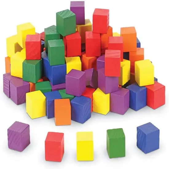 Wood Blocks for Crafts, Unfinished Wood Cubes, 1cm Natural Wooden Blocks {4}