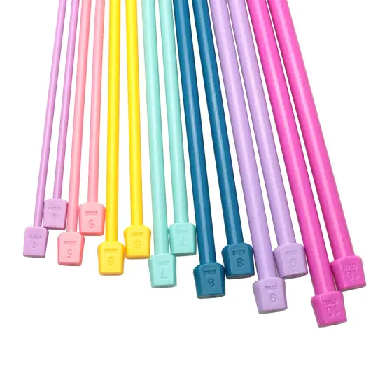 ITROLLE Knitting Needle 14PCS 4mm 5mm 6mm 7mm 8mm 9mm 10mm Colourful Single Pointed Knitting Straight Pins {4}
