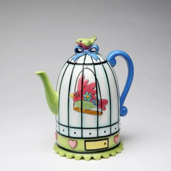 Ceramic Birdcage Teapot, Gift for Her, Gift for Mom, Tea Party D&eacute;cor, Caf&eacute; D&eacute;cor, Spring Kitchen Decor {3}