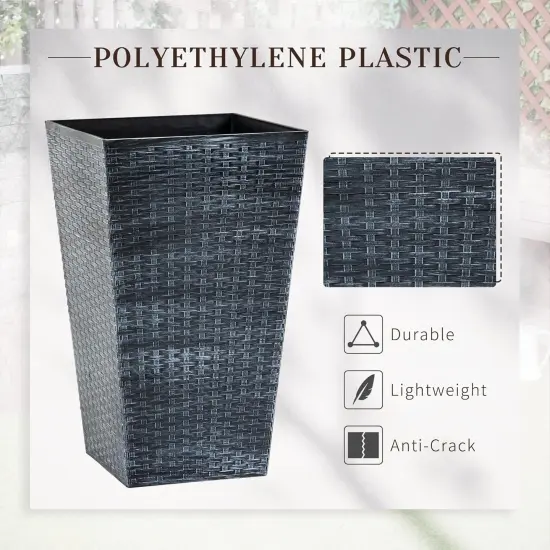 3-Piece Ceramic Indoor Planter Set with Drainage Holes Grey {2}