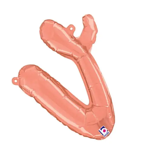 Betallic&reg; 14 inch Script Letter V Rose Gold Air Fill Only {6}