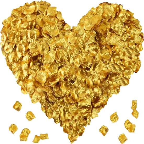 2000 Pcs Gold Silk Rose Petals,Artificial Flower Petals for Wedding,Romantic Night,Romantic Valentines Decor for Bedroom,Weddings {1}