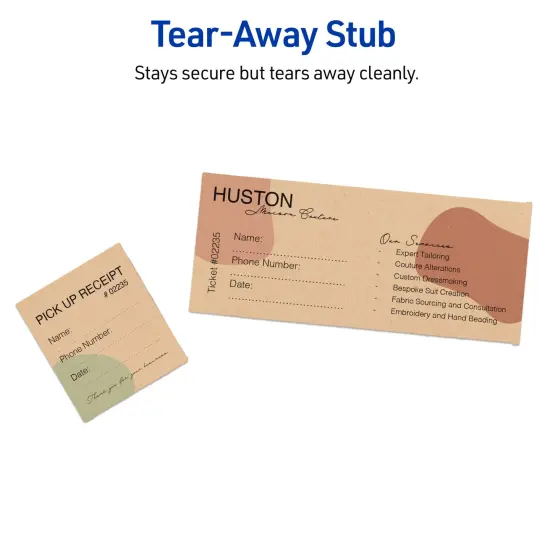 1-3/4" x 5-1/2" Rectangle, Kraft Brown Tickets {4}