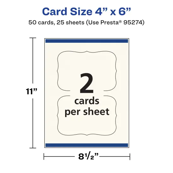 Avery 4" x 6" Rectangle Flourished Edge, Matte Ivory Postcards {5}