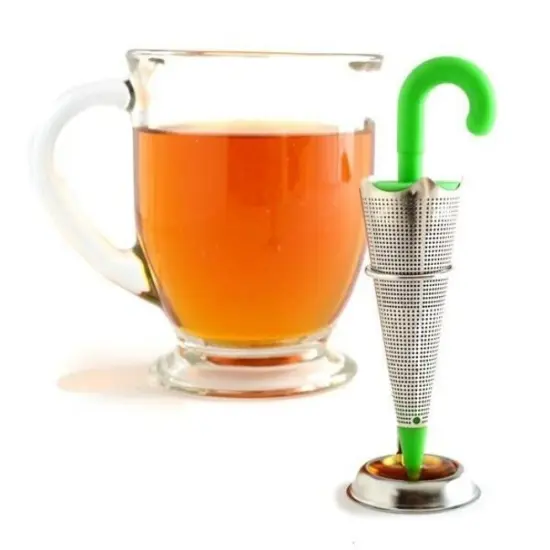 Norpro Umbrella Shape Stainless Steel Mesh Loose Leaf Tea Infuser and Drip Catcher {3}