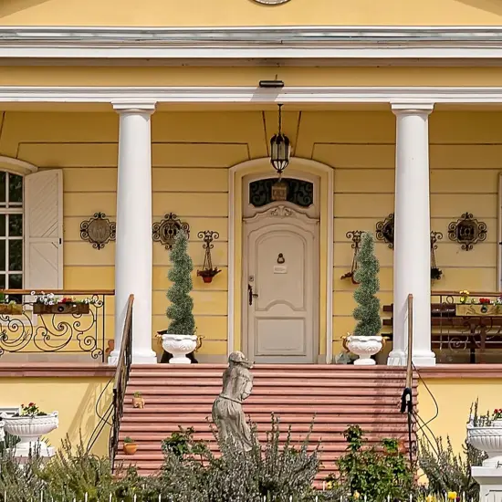 5ft Spiral Boxwood Topiary Tree in Black Pot, Floral Home by Artificial Flowers {4}