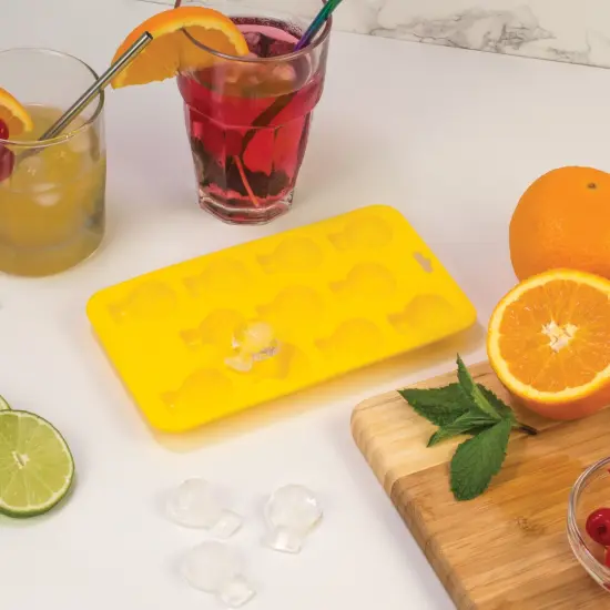 HIC Yellow Silicone Shell Shape Ice Cube Tray and Baking Mold - Makes 12 Cubes {2}