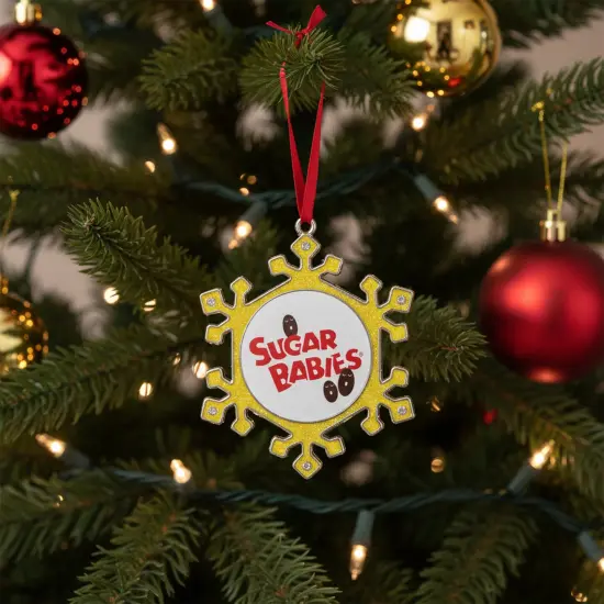 Northlight Snowflake "Sugar Babies" Candy Logo Christmas Ornament - 3.5" - Yellow and Red {4}