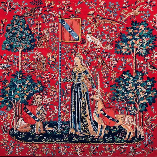 Needlepoint canvas for halfstitch without yarn Can.Seul Lady With A Unicorn MRC1432205 Margot de Paris Printed Tapestry Canvas {1}