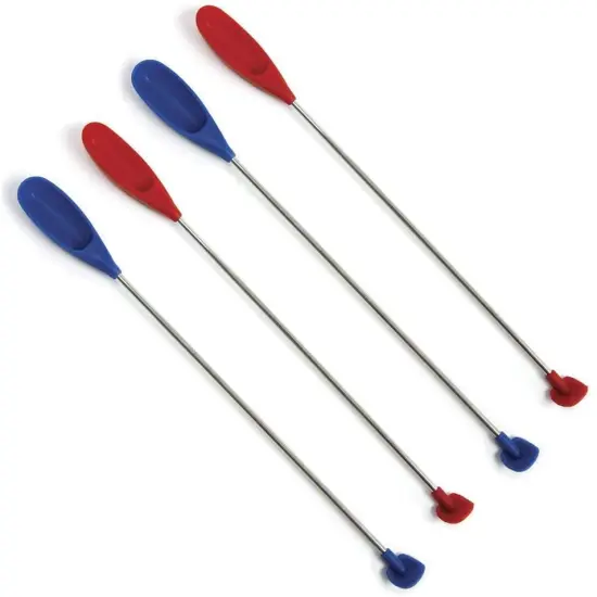 Norpro Jar Scraper Silicone Spatula (4-pack, Combo (Red & Blue)) {1}