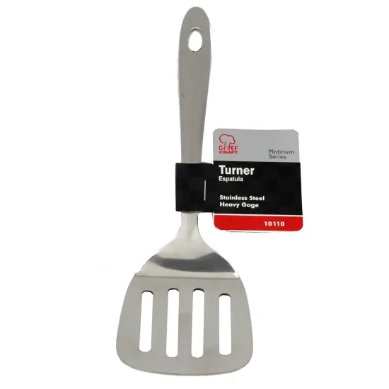 Chef Craft 9.5" Stainless Steel Slotted Serving Turner Spatula with Sleek Mirror Finish {3}