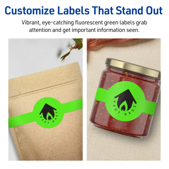 Avery Neon Green Paper Labels, 2-3/8" x 8" Wraparound {3}