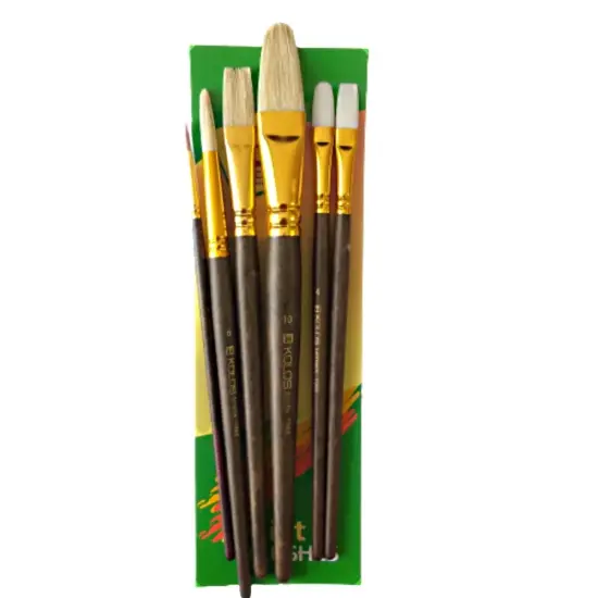 Kolos Set of paint brushes 7068. Synthetic / Bristle Round / Flat / Oval. 2/2/2pc. {1}
