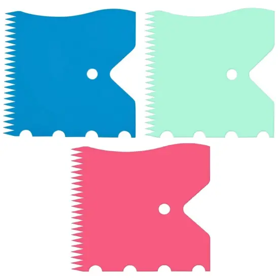 Hutzler 4-in-1 Cake Edger - Comb, Ridge, Wave and Corner Frosting Decorating Tool Mint Green {2}