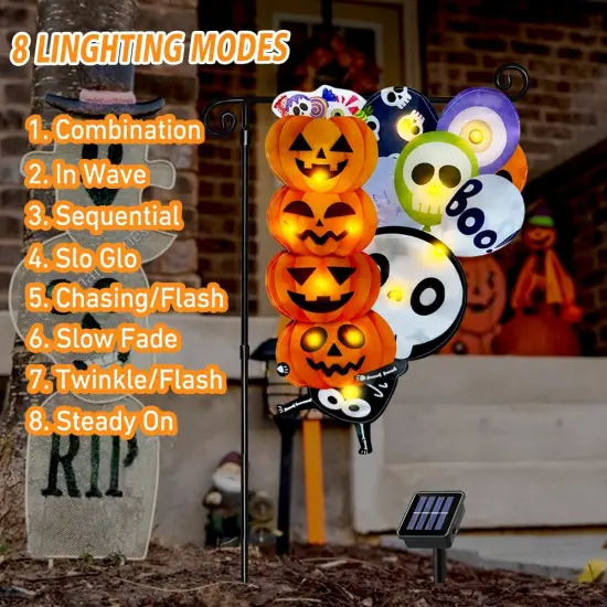 3D Lighted Halloween Garden Flag {3}