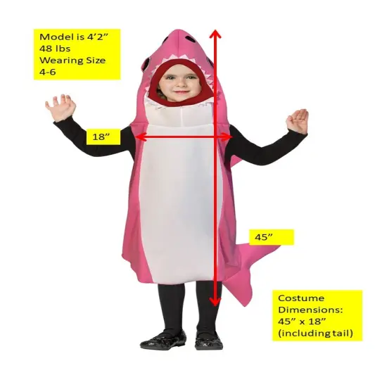 Ultimate Pink Shark Costume, Baby & Kids Sizes {4}
