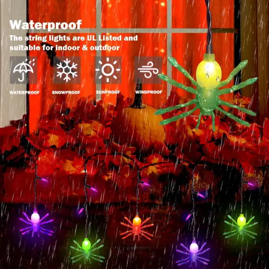 Solar Halloween Spider String Lights {3}