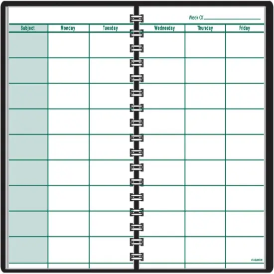 Teacher Planner, 8-1/4" x 10-7/8", Undated Weekly & Daily Planner -Black {1}