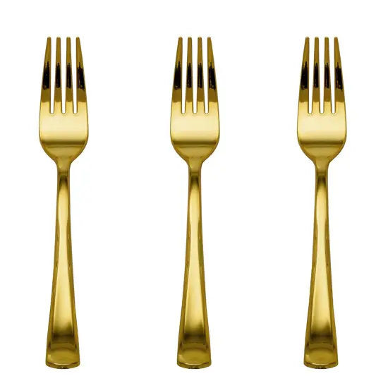 GOLD PLASTIC FORKS {1}