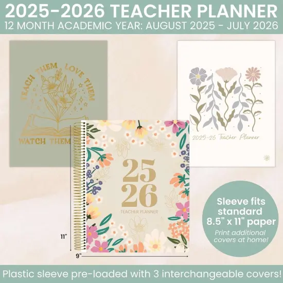 2025-2026 Academic Year Teacher Planner & Calendar - Cool Tones {2}