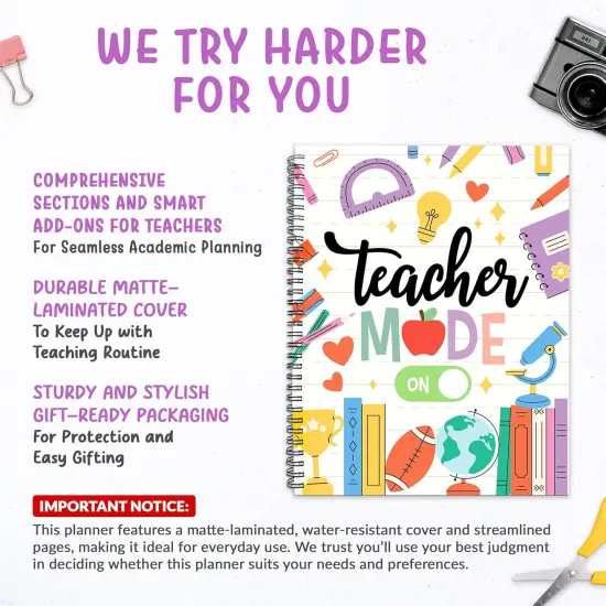 12 Months Weekly and Monthly Teacher Planner Undated, 8.5x11inch {2}