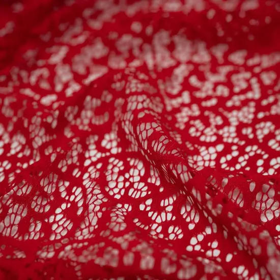 1 Yard Gabrielle Stretch Lace Fabric 58/60" Wide Red {1}