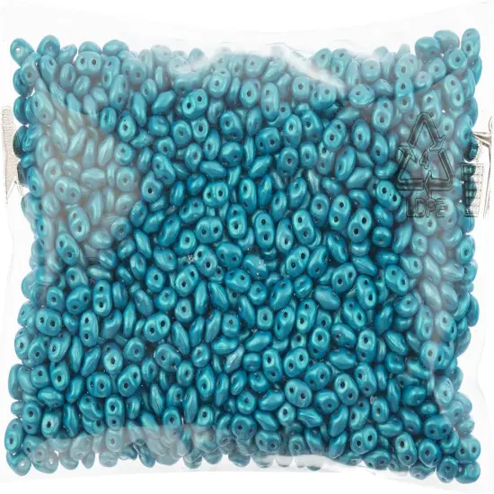 Matubo 2-Hole Czech Glass Crystal Alucolour Superduo Beads, 100g Azure Blue {2}