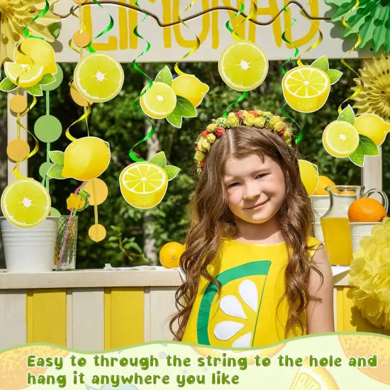 40 Pcs Lemon Party Decorations Lemon Hanging Swirl Decorations Citrus Lemonade Party Hanging Decor for Boy Girl Baby Shower Kids 1st Birthday Summer Fruit Theme Party {2}
